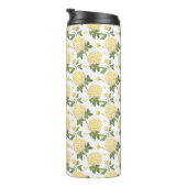 Elegant Yellow Hydragea Floral Monogram Thermosbecher (Nach rechts gedreht)