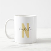 Elegant Yellow Initial Letter Simple Monogram Name Kaffeetasse (Links)