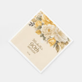 Elegant Yellow Ivory Cream Floral Überraschung 90. Serviette (Ecke)