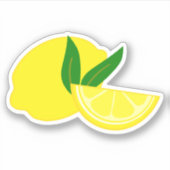 Elegant Yellow Lemon Aufkleber (Vorderseite)