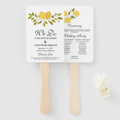 Elegant Yellow Lemon Wedding Program Fächer (Vorne und Hinten)