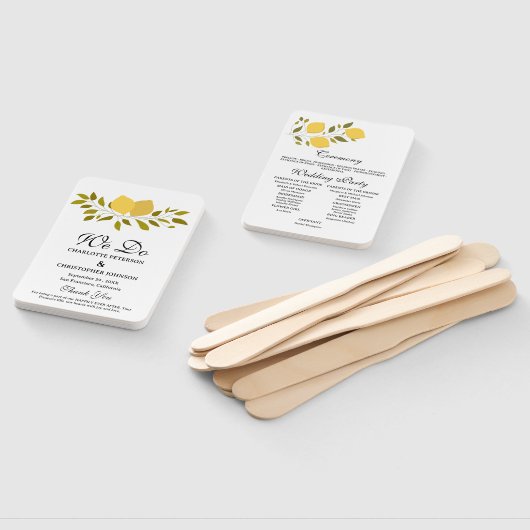 Elegant Yellow Lemon Wedding Program Fächer (Non-assembled)