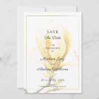 Elegant Yellow Magnolia Save the Date Einladung