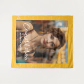 Elegant Yellow Math Congratulations Photo Graduate Wandteppich (Vorderseite (Horizontal))