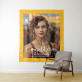 Elegant Yellow Math Congratulations Photo Graduate Wandteppich (Beispiel)