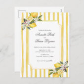 Elegant Yellow Mediterranean Lemon Wedding Feiertagspostkarte (Vorne/Hinten)
