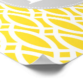 Elegant Yellow Modern Trellis Personalisiert Poster (Ecke)