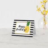 Elegant Yellow Pineapple Happy Birthday Karte (Gelbe Blume)