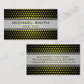 Elegant Yellow Polka Dot Pattern Visitenkarte (Vorne/Hinten)