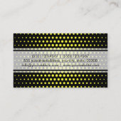Elegant Yellow Polka Dot Pattern Visitenkarte (Rückseite)