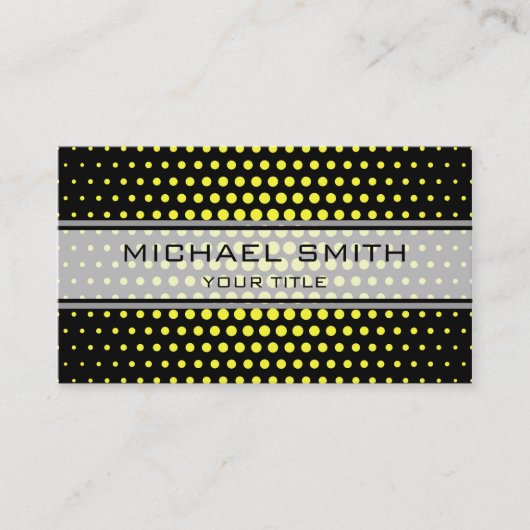 Elegant Yellow Polka Dot Pattern Visitenkarte (Vorderseite)