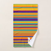 Elegant yellow purple and orang stripes monogram badhandtuch set (Handtuch)