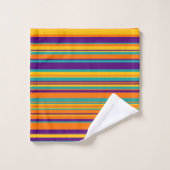 Elegant yellow purple and orang stripes monogram badhandtuch set (Waschlappen)