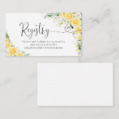 Elegant Yellow Registry Enclosure Card Begleitkarte (Vorne/Hinten)