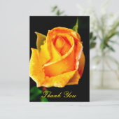 Elegant Yellow Rose Dankeskarte (Stehend Vorderseite)