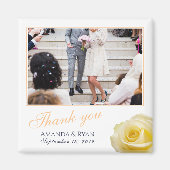 Elegant Yellow Rose Floral Foto Vielen Dank für Ih Magnet (Vorne)