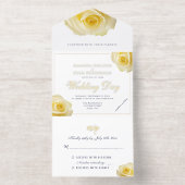 Elegant Yellow Rose Floral Wedding All-in-One-Einladung (Innenseite)