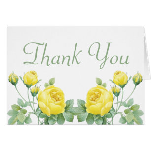 Elegant Yellow Rose Watercolor Wedding Vielen Dank