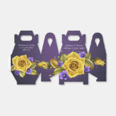 Elegant Yellow Roses, Purple Violets 50th Anniv | Geschenkschachtel (Ungefaltet)