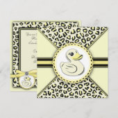 Elegant Yellow Rubber Duck Baby Shower Einladung (Vorne/Hinten)