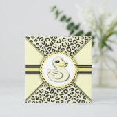 Elegant Yellow Rubber Duck Baby Shower Einladung (Stehend Vorderseite)