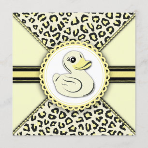 Elegant Yellow Rubber Duck Baby Shower Einladung