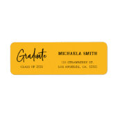 Elegant Yellow Script Graduation Return Address (Vorne)