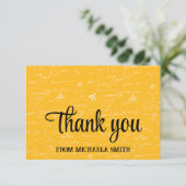 Elegant Yellow Script Mathematics Graduation Dankeskarte (Stehend Vorderseite)