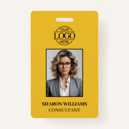 Elegant Yellow Simple Minimalist Employee Photo Ausweis