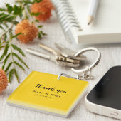 Elegant Yellow Thank You Keychain Gift Idea Schlüsselanhänger (Vorderseite rechts)