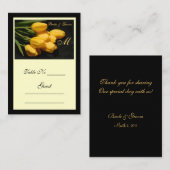 Elegant Yellow Tulip Wedding Table Platzkarte (Vorne/Hinten)