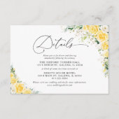 Elegant Yellow Wedding Details Card Begleitkarte (Vorderseite)