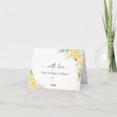Elegant Yellow Wedding Folded Thank You Card Dankeskarte (Rückseite)