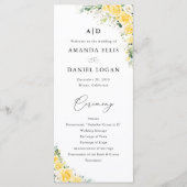 Elegant Yellow Wedding Program Programm (Vorderseite)