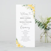 Elegant Yellow Wedding Program Programm (Stehend Vorderseite)