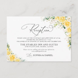 Elegant Yellow Wedding Reception Card Begleitkarte