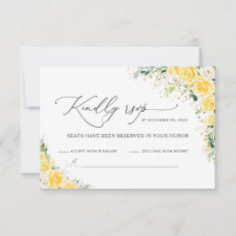 Elegant Yellow Wedding RSVP Card Karte
