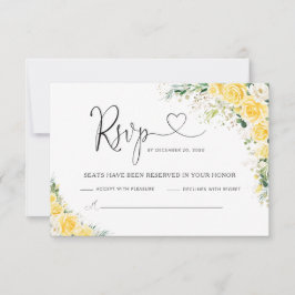 Elegant Yellow Wedding RSVP Card Karte
