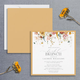 Elegant Yellow Wildblume Bridal Brunch Einladung
