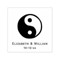 Elegant Yin Yang Symbol Liebe Wedding Names Date