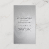 Elegant Yoga Floral Mandala Om Symbol Silver Foil Visitenkarte (Rückseite)