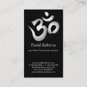 Elegant Yoga Instructor BlackWhite Floral Mandala Visitenkarte (Rückseite)