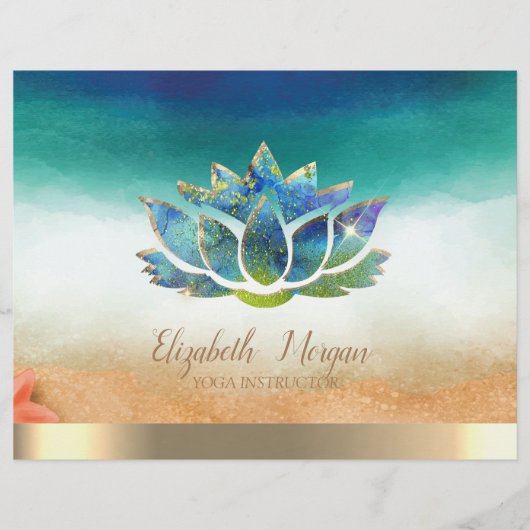 Elegant Yoga Instructor Blue Lotus Flyer (Vorne)