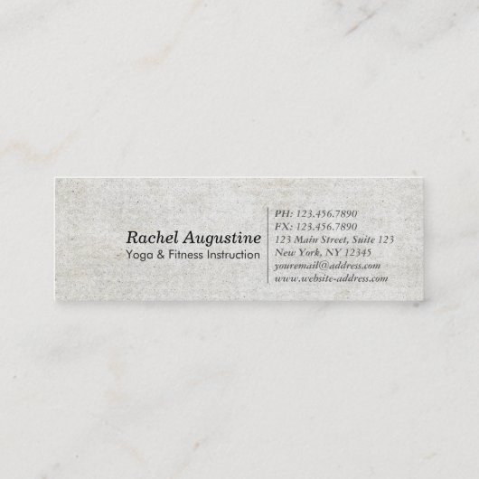 Elegant YOGA Instructor Calligraphy ZEN OM Symbol Mini Visitenkarte (Rückseite)