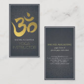 Elegant Yoga Instructor Gold Om Symbol und Mandala Visitenkarte (Vorne/Hinten)