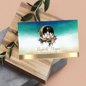 Elegant Yoga Instructor Lotus Moon Sun Visitenkarte