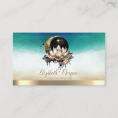 Elegant Yoga Instructor Lotus Moon Sun Visitenkarte (Vorderseite)