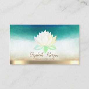 Elegant Yoga Instructor Lotus Watercolor Visitenkarte