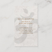 Elegant Yoga Instructor Om Symbol White Floral Visitenkarte (Rückseite)