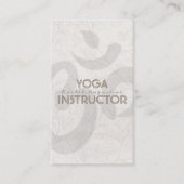 Elegant Yoga Instructor Om Symbol White Floral Visitenkarte (Vorderseite)